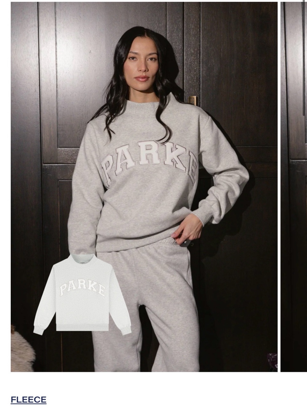 Parker Gray Fleece Crewneck Sweatshirt